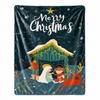 Merry Christmas Blanket Christmas Tree Gingerbread Man Red Flannel Blanket for New Year Christmas Gift for Family Nana Mon Dad