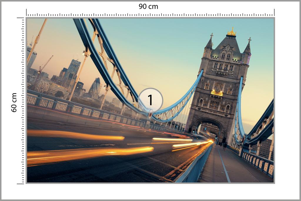 Photomural London Tower Bridge Washable Fleece 90x60