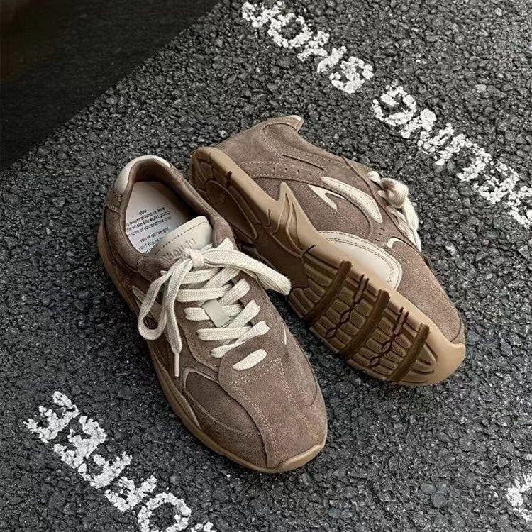 Retro Color Matching German Training Shoes Women's 2024 Autumn New Flat-soled Forrest Gump Shoes Women's Versatile Sports and Leisure Board Shoes S