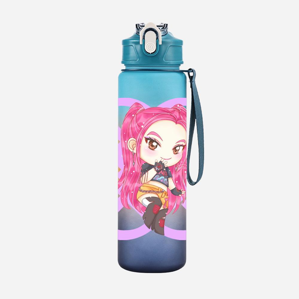 750Ml Water Bottler K-Pop Demon Hunters Printed Character Water Cup Large Capacity Outdoor Portable Rope Drinking Bottle for Boy Girl Gift