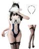 LIKENNY Cosplay Cat Sexy Maid Leotard High Leg Swimsuit Cute Cute Ensemble Underwear Costume Photoshoot Costume Halloween Christmas Choker Ensemble