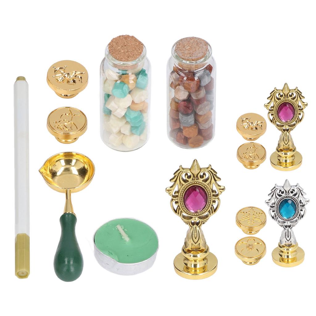 Набор восковых штампов с прозрачной гравировкой и съемной ручкой. Тонкая восковая изысканная работа. Печь для восковых штампов.