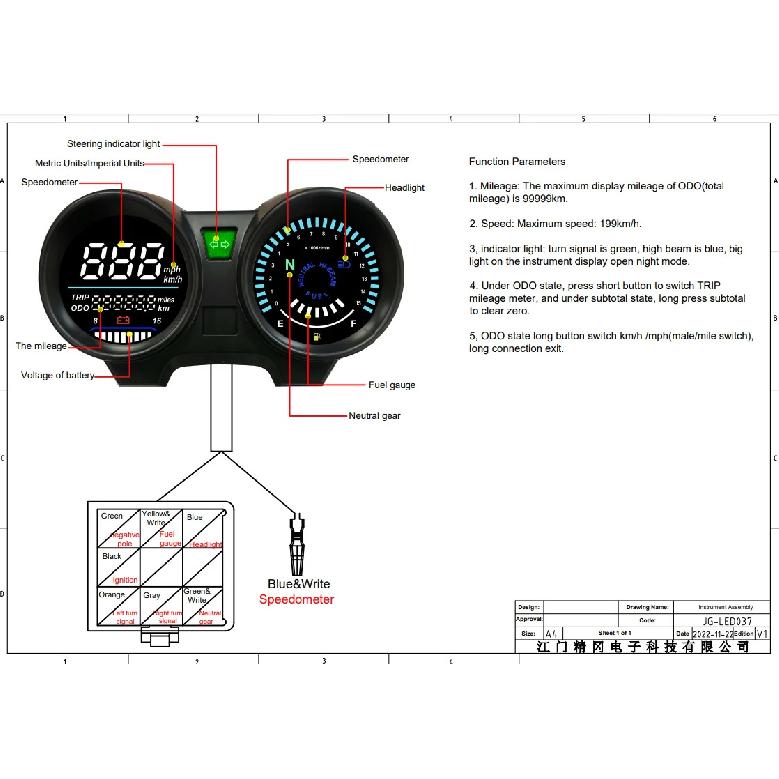 Motorcycle oil Meter Modified YBR125 Voltage Oil Level Speed With USB Charging Function Electronic Models for Honda CG125 2000-2