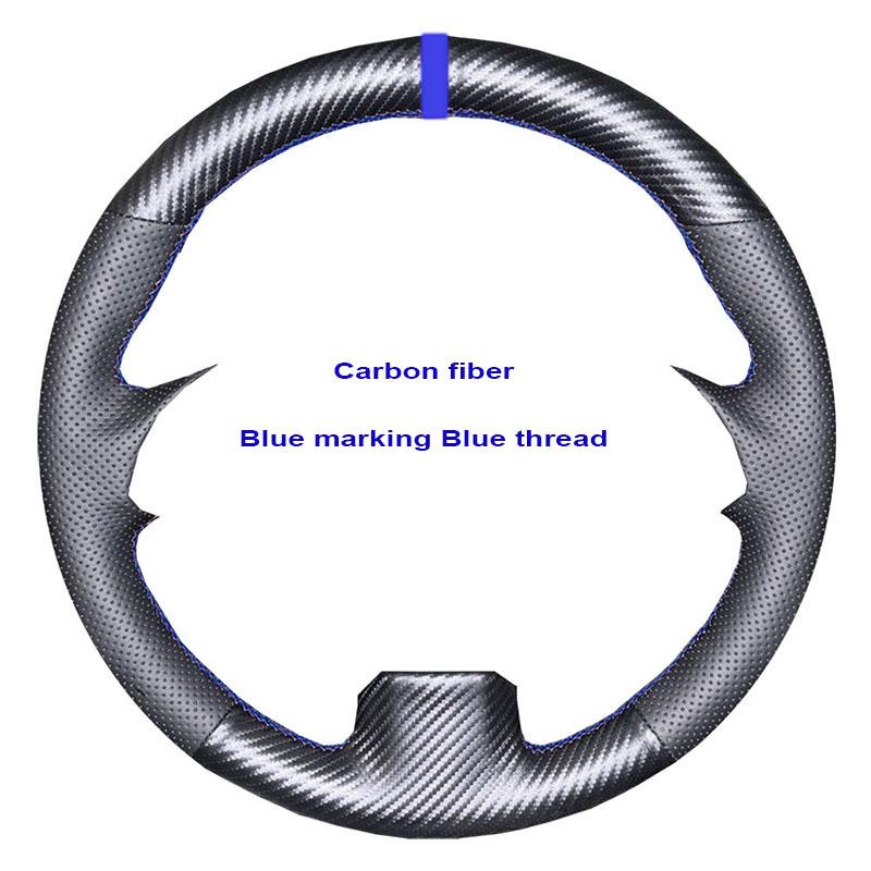 TQ014Custom Carbon Fiber Leather Car Steering Wheel Cover For Ford Focus 2 2005-2011 (3-Spoke) Anti-Slip Fix Worn OEM Wheel
