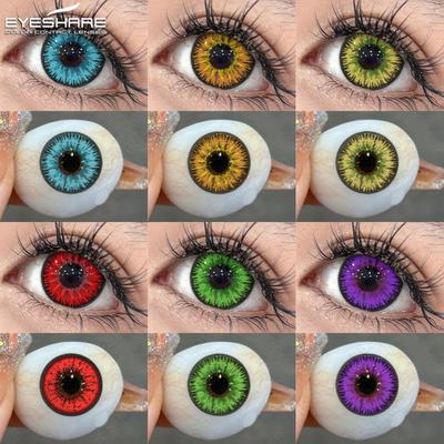 2 шт. Косплей Линзы Косплей Красные Косплей Контактные Линзы Для Глаз Аниме Цвет Глаз Контактные Линзы Красота Макияж Ежегодное Использование