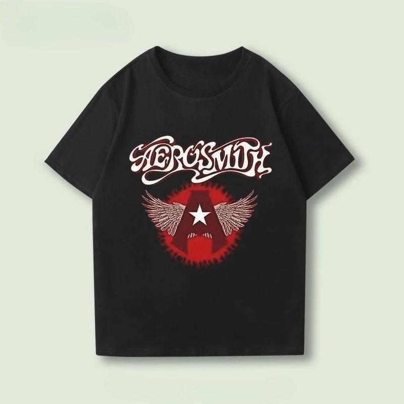 2026 Aerosmith A Shortsleeved Male Band PINK A Printed American Hard Rock Halfsleeved