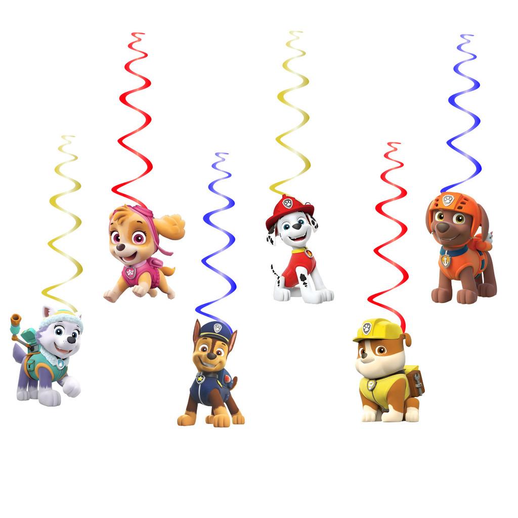 Яркий баннер на день рождения в стиле «Щенячий патруль» и набор спиральных украшений для собак