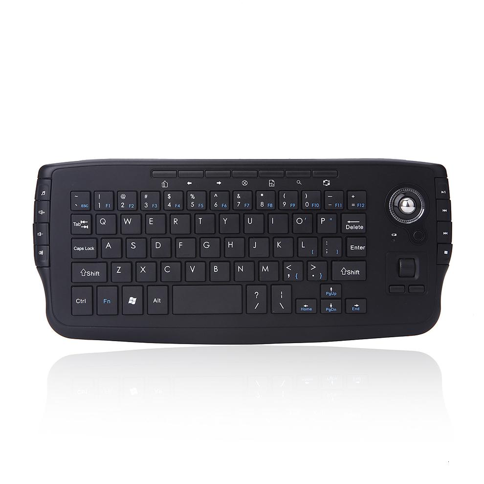 Mini Wireless Keyboard with Trackball Mouse, 2.4G, Black