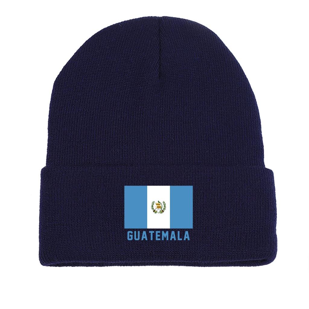 Flag of Guatemala Warm Knit Cap Beanie, Skullies Beanies Candy Color Elastic Unisex Gorro Knitted Hat Beanie