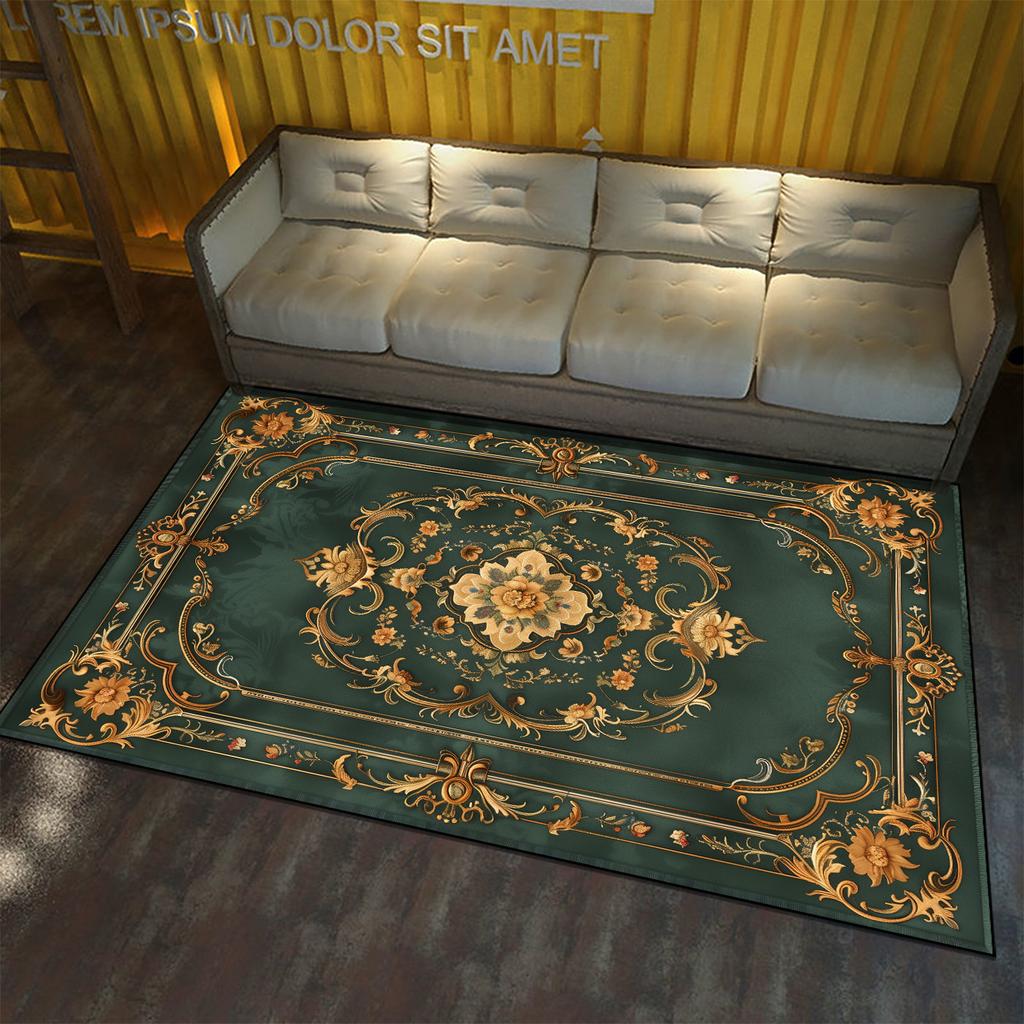 Европейский стиль большой площади ковер для гостиной цветочный узор украшение домашний напольный коврик нескользящий крыльцо входная дверь моющийся