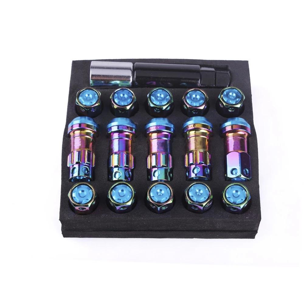 Новые 44-миллиметровые гайки для колес M12x1.5/1.25 20 шт. Замковые гоночные гайки + Набор ключей безопасности