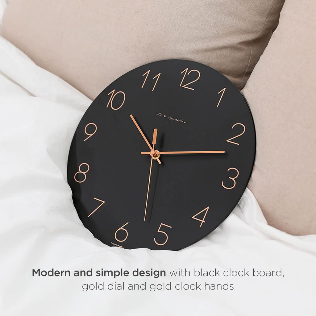 Mooas Плоские настенные часы Черные 30,5 см