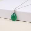 GAVU Green Agate Teardrop Silver 925 Power Stone Necklace for Women