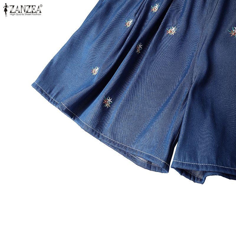 ZANZEA Женские летние повседневные шорты свободного кроя с эластичной талией и принтом