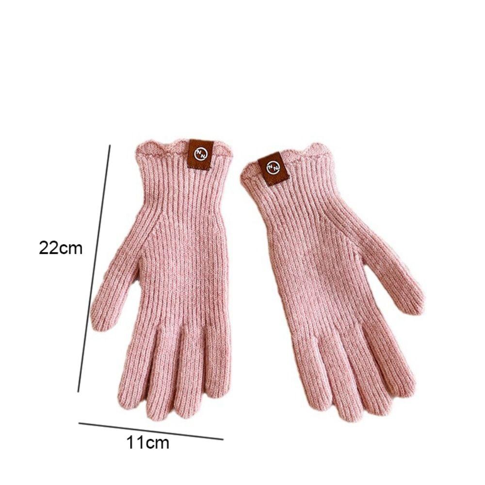 Lace Cashmere Open Finger Warm Gloves  Electric Bike Gloves  Autumn and Winter