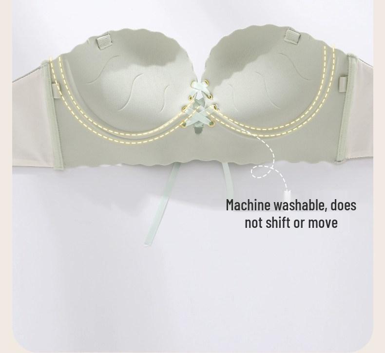 Женский strapless push-up бандо бюстгальтер, противоскользящий, бесшовный, для маленькой груди