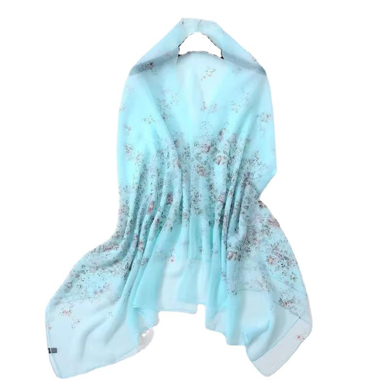 Корейский мягкий шелковый шарф из пряжи для женщин: Модная, стильная, солнцезащитная шаль для путешествий, фотосъемки и пляжа.