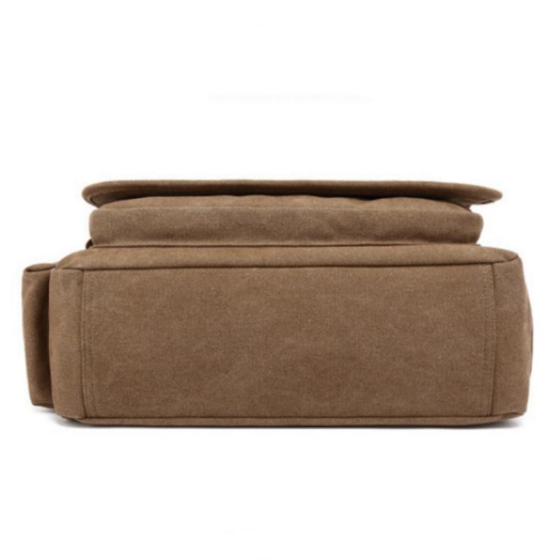 AUGUR Классическая однотонная мужская сумка-мессенджер из ретро-холста, деловая сумка, в которую можно положить ноутбук, практичная многофункциональная сумка через плечо с отверстием для наушников