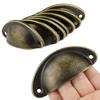 12Pcs/Set Vintage Shell Shaped Metal Cabinet Pull Handles Hardware Accessories