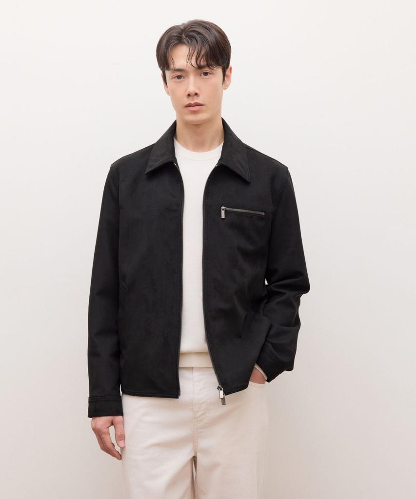 Jillstuart Newyork Men Suede Touch Trucker Jumper - Black (Jnju6A104Bk)