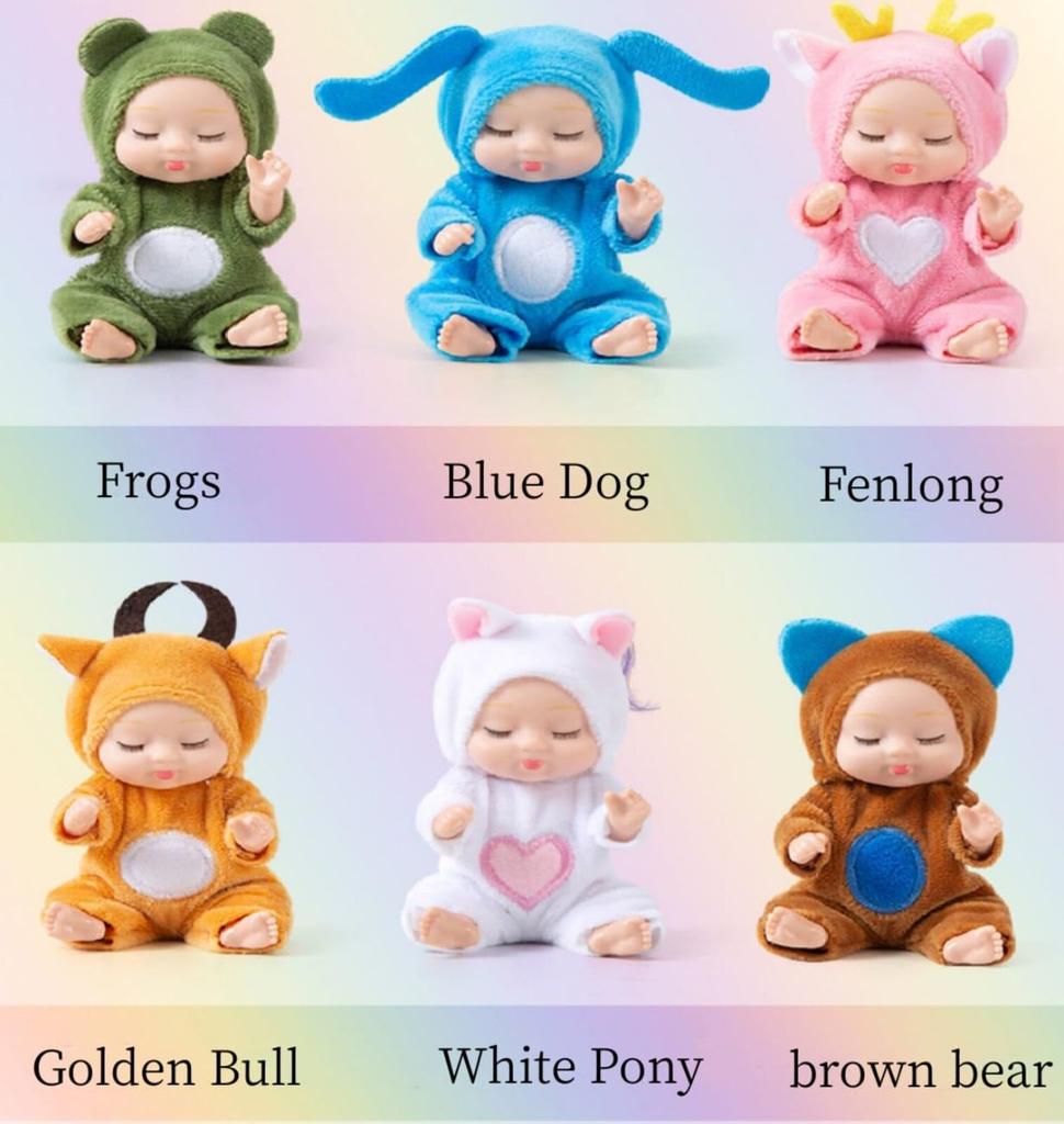 4 Inch Baby Dolls 6pcs Set Realistic Baby Dolls Toys With Cute Handmade Doll Clothes For Suitability Kids 3 And Up