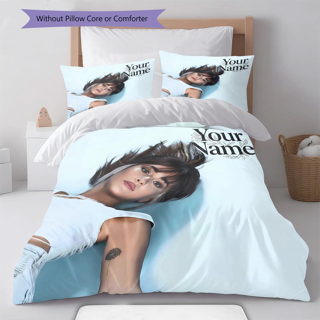 Custom Name Flower Tattoo Fashion Art Bedding,Quilt Set Quilt Cover Pillowcase Home Birthday Gift (1 * duvet cover + 2 * pillowcase, without core)