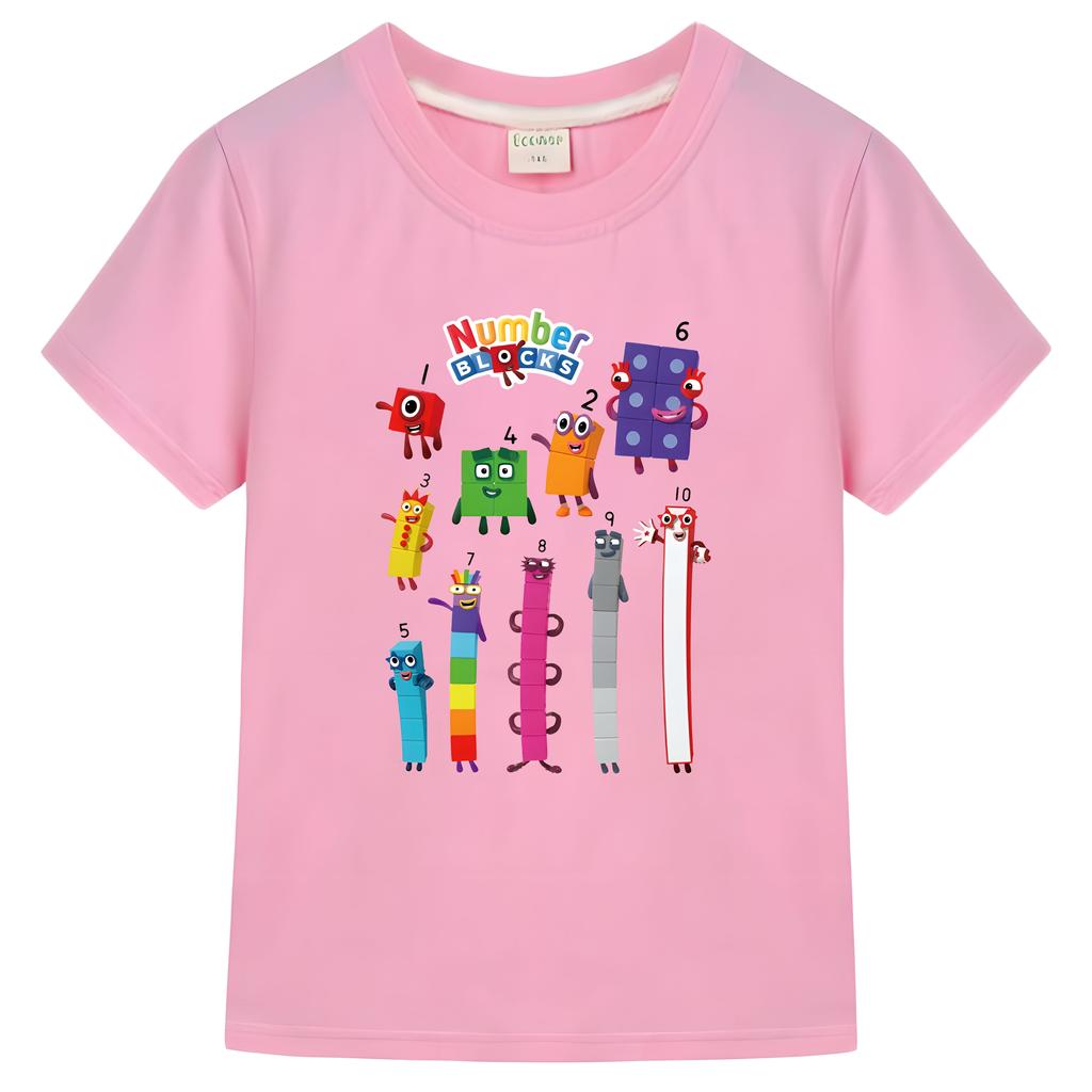 Развивающие мягкие цифровые блоки Цифровые блоки Детская футболка для отдыха Хлопковые футболки для мальчиков Топы с короткими рукавами для девочек y2k детская одежда футболка для детей