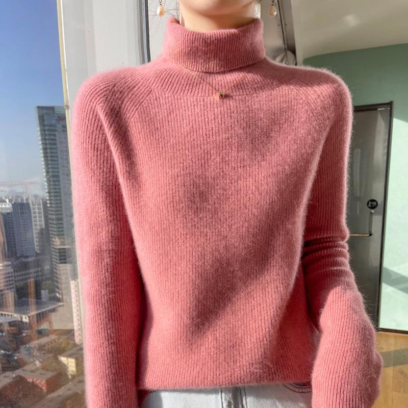 Women's Cashmere Sweater Thickened Qinghe Cashmere 30% Cashmere 70% Wool Women's Autumn and Winter Cashmere Pullover Soft and Warm