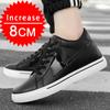 Модные кроссовки Мужская обувь с лифтом Стелька для увеличения роста 8 см Белый Черный Обувь для увеличения роста Мужская Повседневная Модная Кожаная Спортивная Большой размер 44
