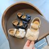 Baby Girls Leather Shoes Children Casual Flats Kids Kindergarten Toddlers Princess Bow-knot Mary Janes Square Toes 21-30 Sweet