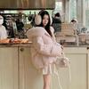 Big fur collar hooded short polyester cotton clothes women's autumn and winter new loose thickened cotton-padded warm jacket