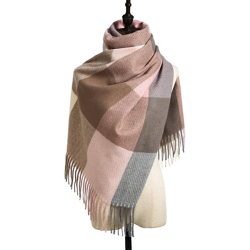 NEW Fashion Cashmere Women Plaid Scarf Winter Warm Shawl and Wrap Bandana Pashmina Female Foulard Long Thick Blanket