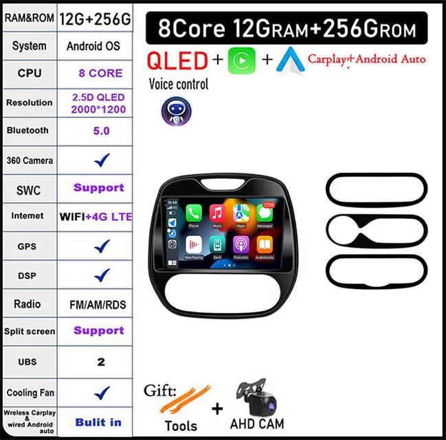 Car Radio Wireless Carplay for Renault Kaptur Captur Clio samsung QM3 2013 2014 2015 2016 MultimediaPlayer Android Auto 4G