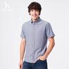 Мужская рубашка HAZZYS с коротким рукавом, смесовый хлопок, стиль business casual
