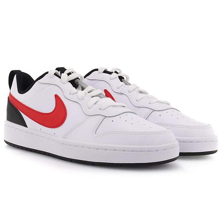 Nike Court Borough 2 Low Белый Университетский Красный GS BQ5448-110