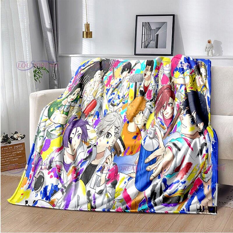 Одеяло с синим замком из японского мультфильма аниме, теплое, уютное домашнее одеяло для кровати, дивана, дивана, легкие подарки для мальчика
