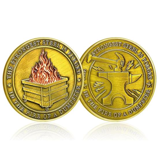 7/9 шт. монета Dumpster Flame Challenge двусторонняя резная металлическая памятная медаль медальон круглая коллекционная монета украшение для домашнего офиса