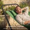 Garden Hammock with Stand, Side Pocket and Headrest, in Metal and Polyester, 237x90x92 cm, Dark Green