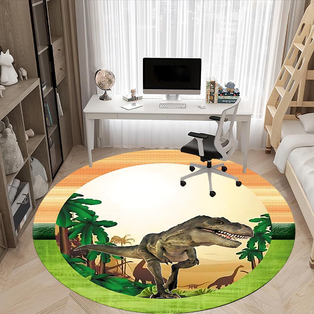 1pc Dinosaur Theme Chair Carpet for Office, Non-slip, Soft and Durable Leisure Rug, Perfect for Office, Living Room yy251103100
