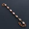 Rose Quartz Gemstone Handmade Copper Electroformed Jewelry Antique Bracelet For Her