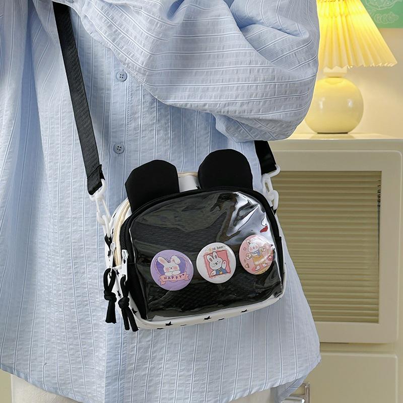 Японская девушка инс прозрачная сумка с болью лето 2025 новая маленькая свежая литературная и универсальная одноплечевая сумка кроссбоди из желе