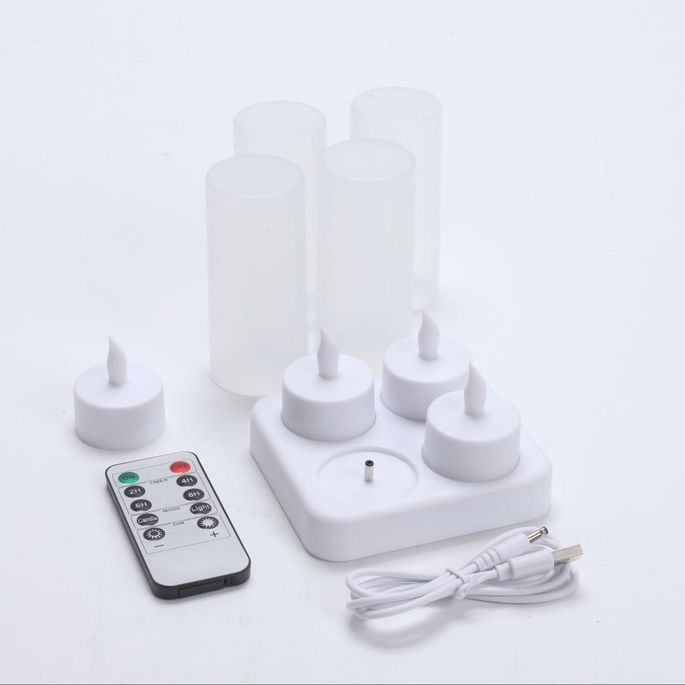 Wedding Bar Dinner Decoration Led Tea Light Candle Led Flameless Flickering Candles Tea Lights Rechargeable Led Candle Light