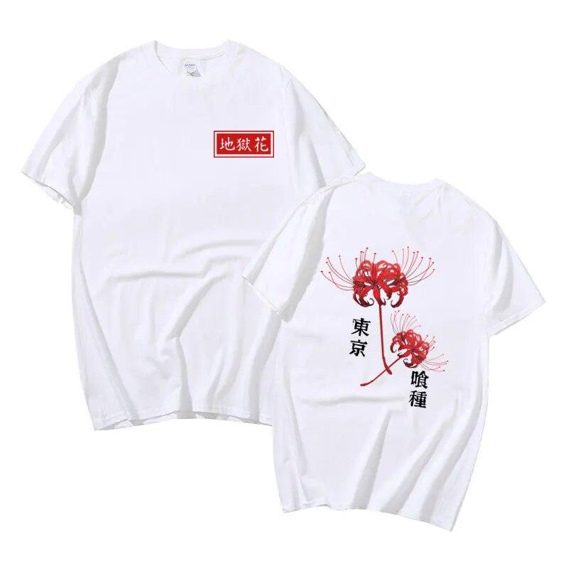 Японская Unisexga унисекс женская мода Kanekiken футболки аниме Токио вурдалак паук лилия футболка с принтом унисекс женская Harajuku повседневная футболка