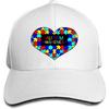 Бейсболка унисекс Love Heart Autism Awareness Регулируемая кепка-сэндвич Кепка-хип-хоп шляпы