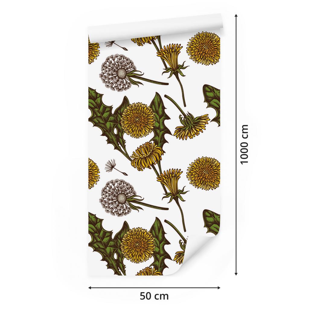 Blooming Dandelions Wallpaper for Living Room and Bedroom 50x1000