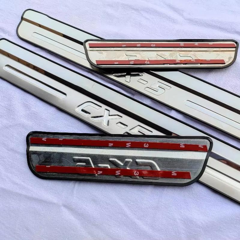 For Mazda CX5 Protector Scuff Plate Guards Car Stainless Door Sill Threshold Pedal Cover Trim Interior Accessories 2024