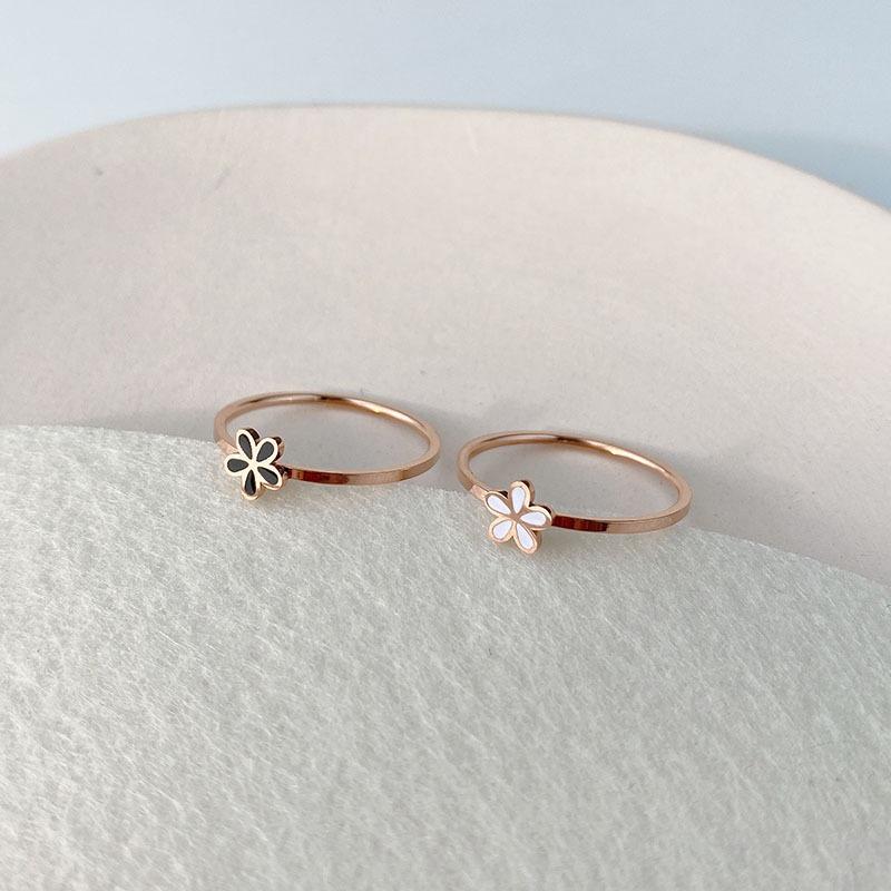 ENSHIR из нержавеющей стали 316L, простое круглое кольцо с цветком, корейская версия, простое женское кольцо на указательный палец, фестиваль, вечеринка, свадебный подарок