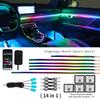 10/14/18 в 1 Светодиодные автомобильные атмосферные огни 210 64 Цвета RGB Симфония Стример Bluetooth Радужные акриловые полосы Комплект атмосферной лампы 12 В