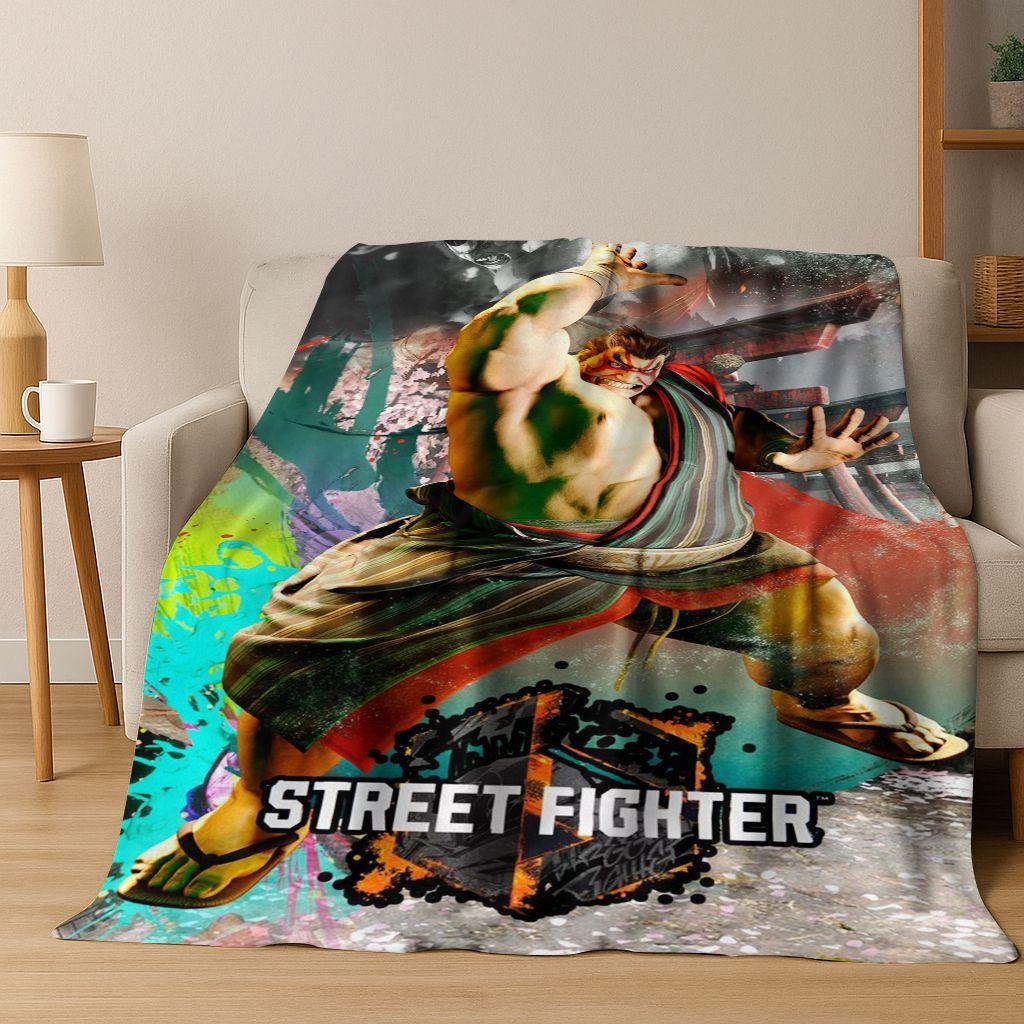 Ретро Street Fighter 6 Персонажи Игра Чун-Ли Арт Фланелевое Одеяло, Уютное Мягкое Плед для Дома Спальни Кровати Дивана Покрытие Дети
