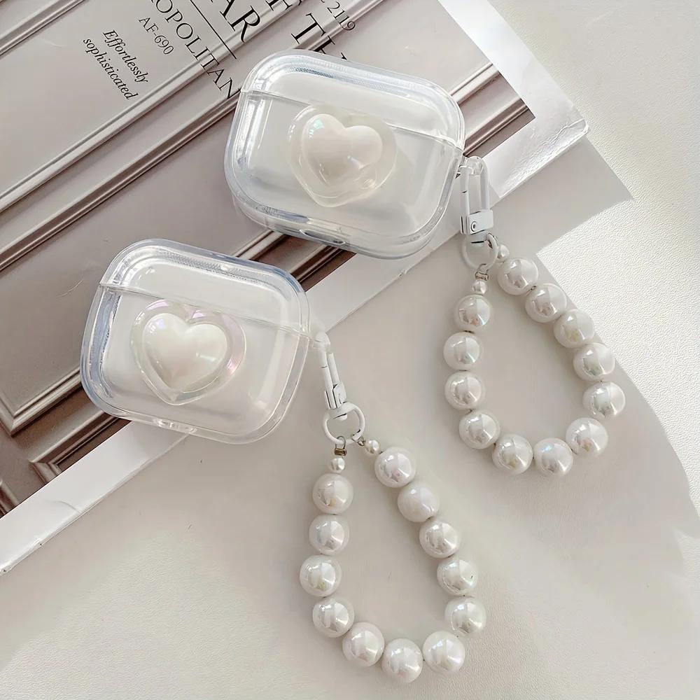 Любовь Лазер Высокая Прозрачность Чехол для Наушников Для Apple Airpods 1 2 3 4 Pro Pro2 Браслет Защита Наушников